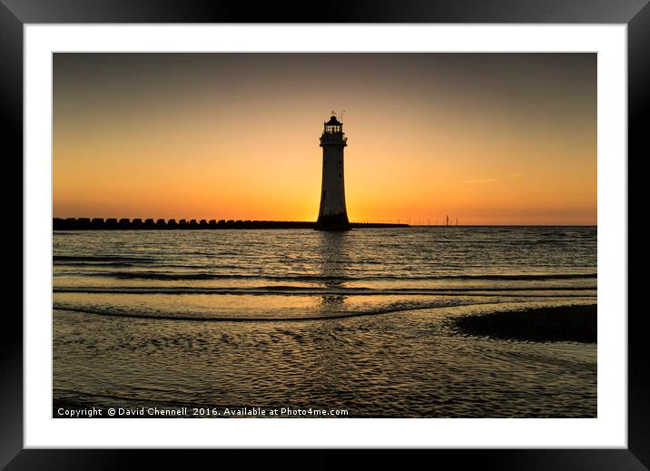 New Brighton Lighthouse    Framed Mounted Print by David Chennell
