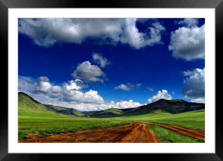 Rolling Hills Framed Mounted Print by Indranil Bhattacharjee