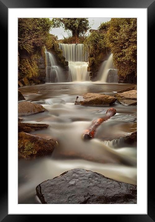 Waterfalls at Penllergare woods Framed Mounted Print by Leighton Collins