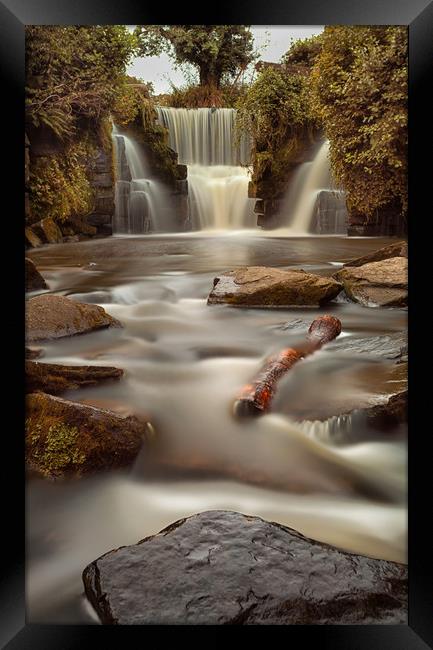 Waterfalls at Penllergare woods Framed Print by Leighton Collins