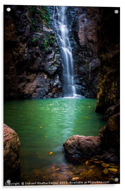 Handibhanga Waterfall Acrylic by Indranil Bhattacharjee