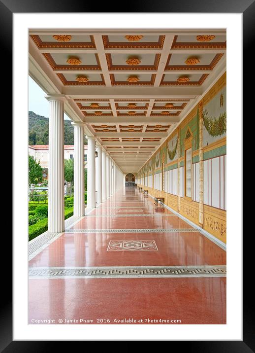 Getty Villa Covered Walkway Framed Mounted Print by Jamie Pham
