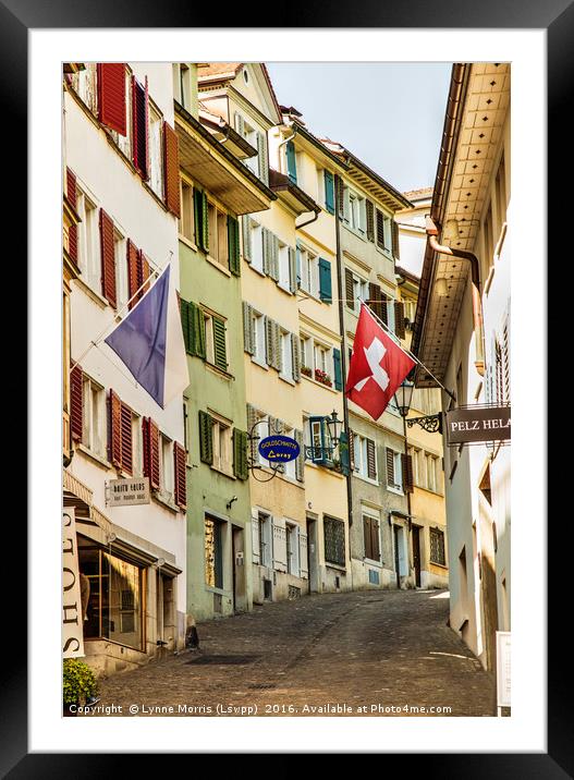 Zurich Old Town Framed Mounted Print by Lynne Morris (Lswpp)
