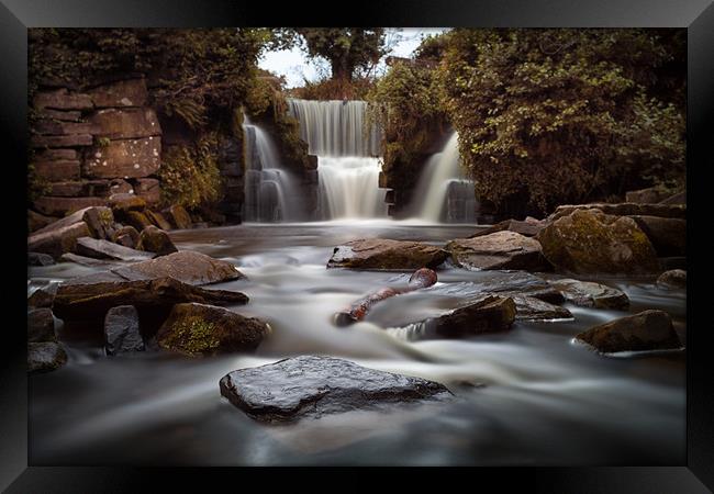 Penllergare waterfalls Framed Print by Leighton Collins