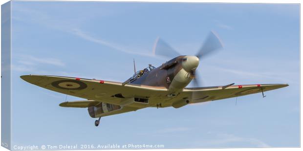 Spitfire Vb BB597 flyby Canvas Print by Tom Dolezal