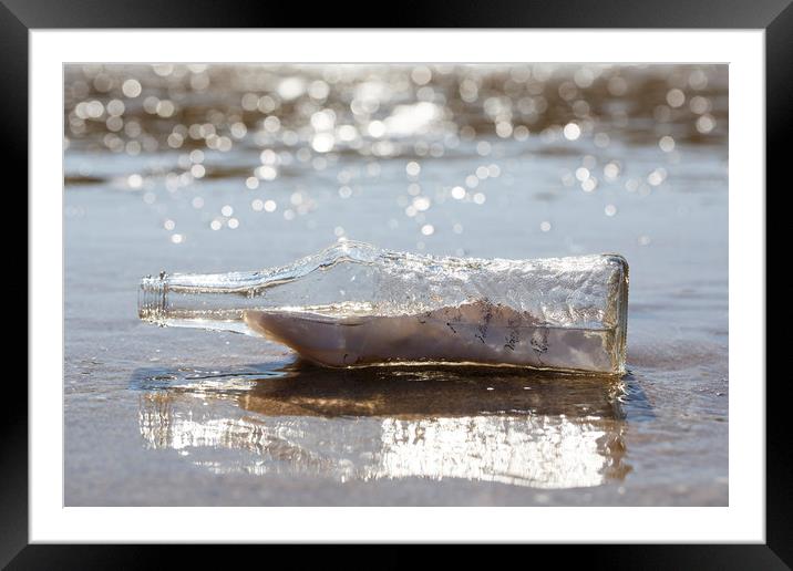 Message in a Bottle Framed Mounted Print by Jackie Davies
