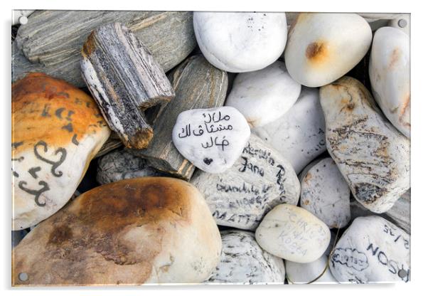 Well Wishes Written on Stones Acrylic by Jackie Davies