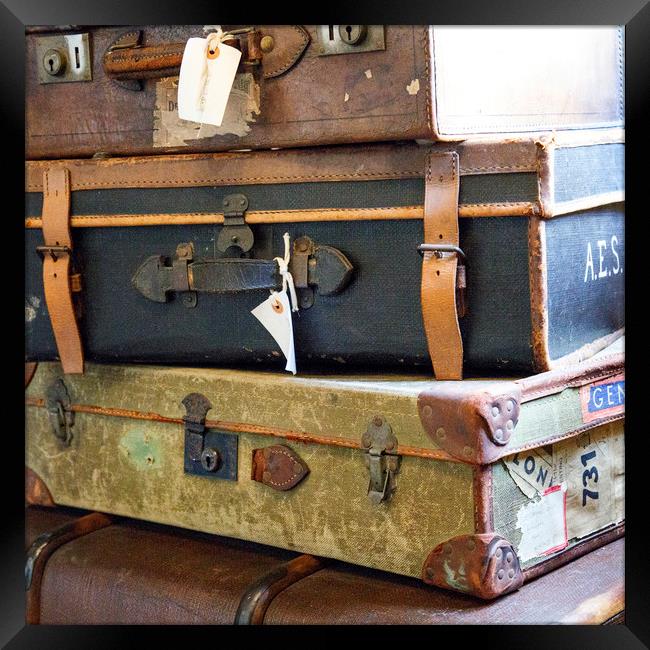 Vintage Luggage Framed Print by Jackie Davies