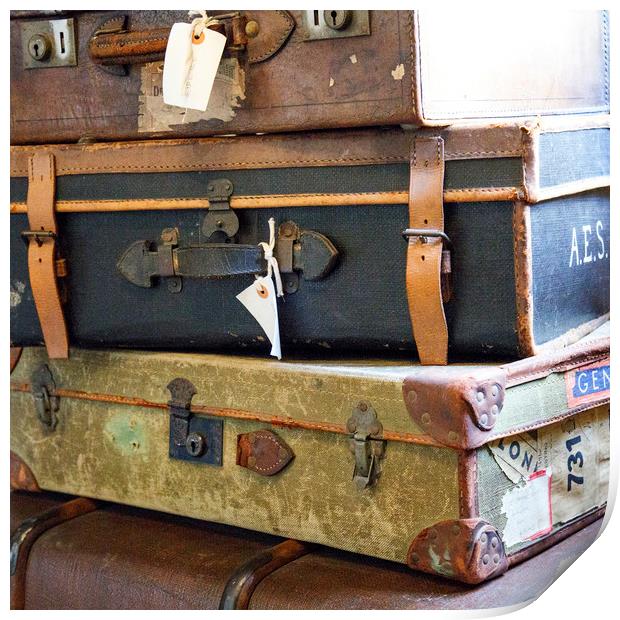 Vintage Luggage Print by Jackie Davies