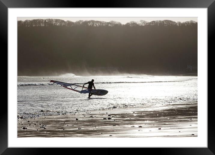 Surfed Out at Sundown  Framed Mounted Print by Jackie Davies