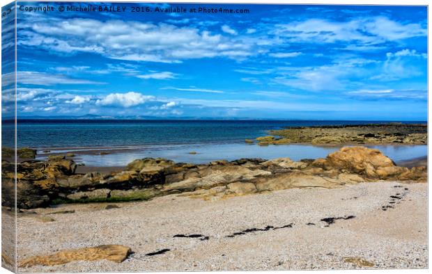 Rocks and Reflections, Low Tide Canvas Print by Michelle BAILEY