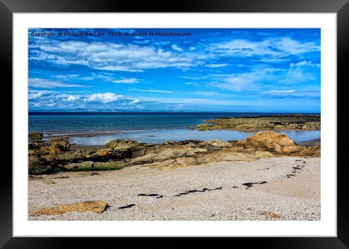 Rocks and Reflections, Low Tide Framed Mounted Print by Michelle BAILEY