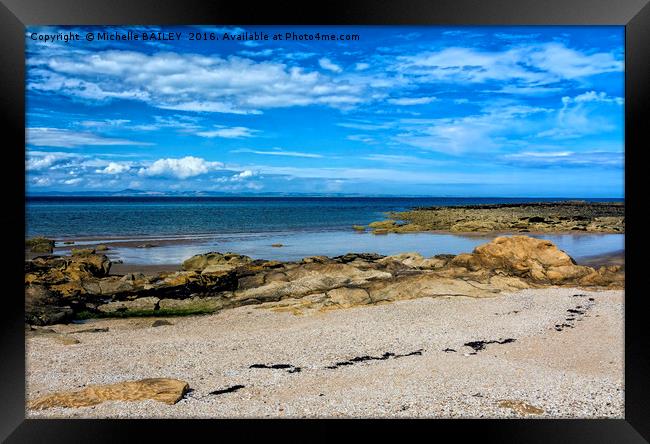 Rocks and Reflections, Low Tide Framed Print by Michelle BAILEY