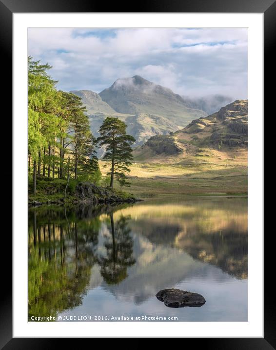 Early morning at Blea Tarn in the Lake District Framed Mounted Print by JUDI LION