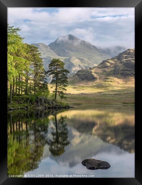 Early morning at Blea Tarn in the Lake District Framed Print by JUDI LION