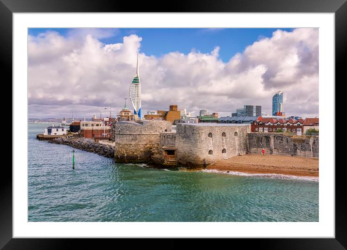 Round Tower Portsmouth Framed Mounted Print by Wight Landscapes