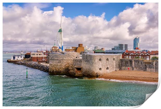 Round Tower Portsmouth Print by Wight Landscapes