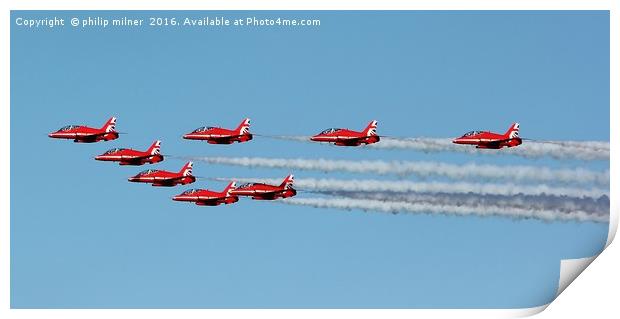 Red Arrows At Great Yarmouth Print by philip milner