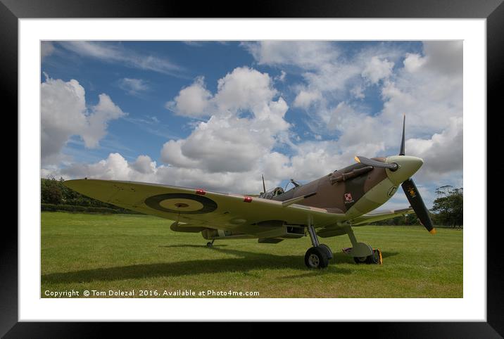 Spitfire sky Framed Mounted Print by Tom Dolezal