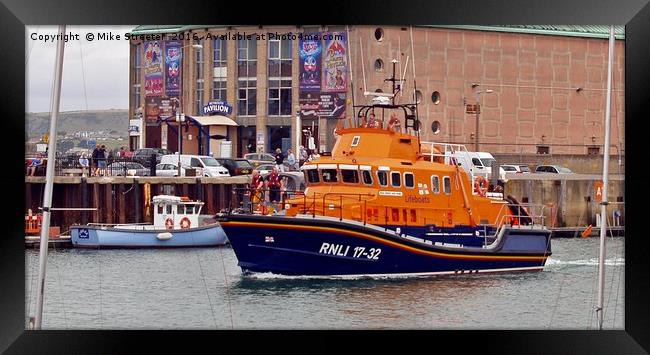 Weymouth Lifeboat Framed Print by Mike Streeter