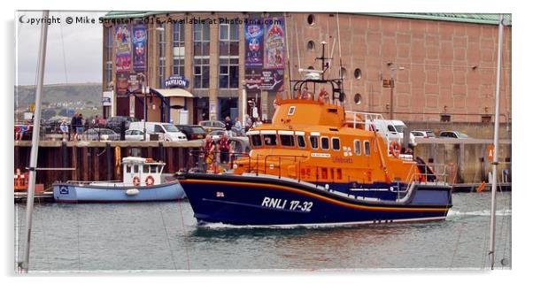 Weymouth Lifeboat Acrylic by Mike Streeter