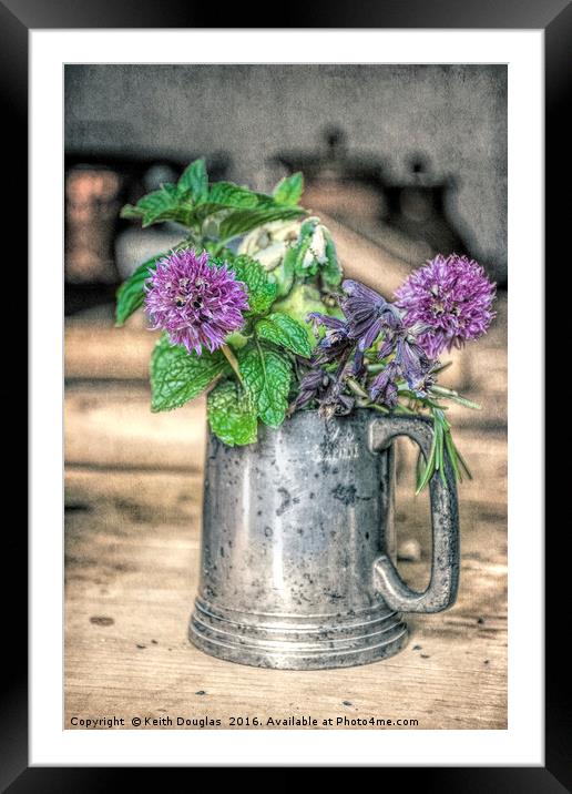 A tankard of flowers Framed Mounted Print by Keith Douglas