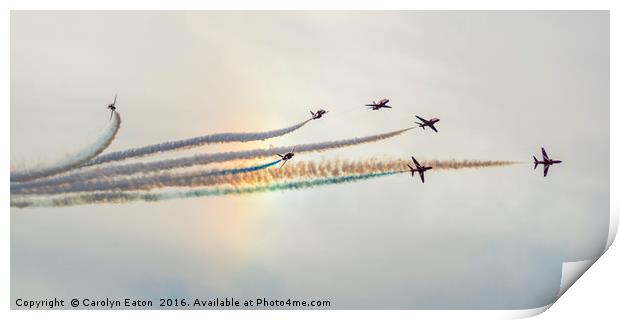 Red Arrows and a Rainbow at Chatsworth Print by Carolyn Eaton