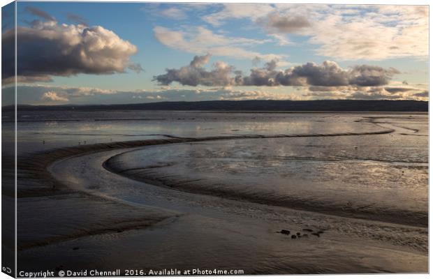 River Dee Estuary Tidal Mudflats Canvas Print by David Chennell