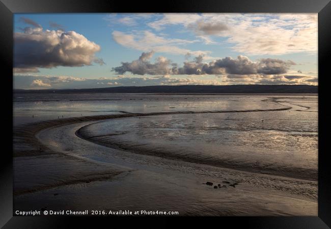 River Dee Estuary Tidal Mudflats Framed Print by David Chennell
