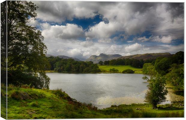 Loughrigg Tarn in Lake District Canvas Print by Steve Heap