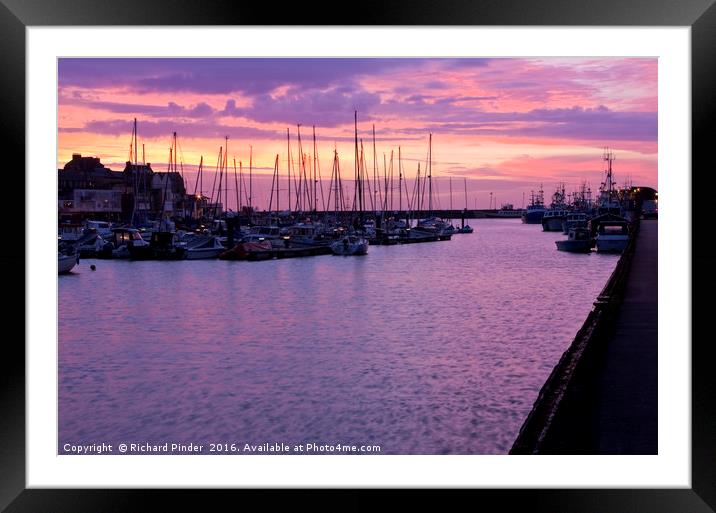 Bridlington Harbour at Sunrise Framed Mounted Print by Richard Pinder