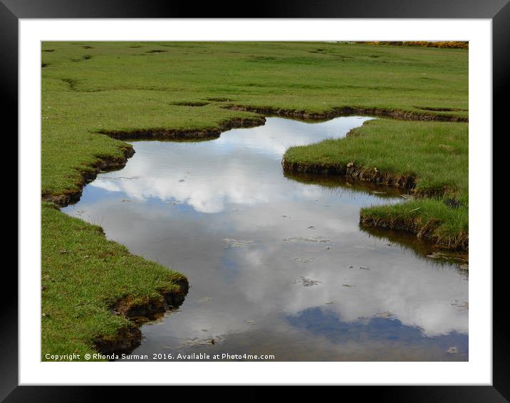 Puddle reflections Framed Mounted Print by Rhonda Surman