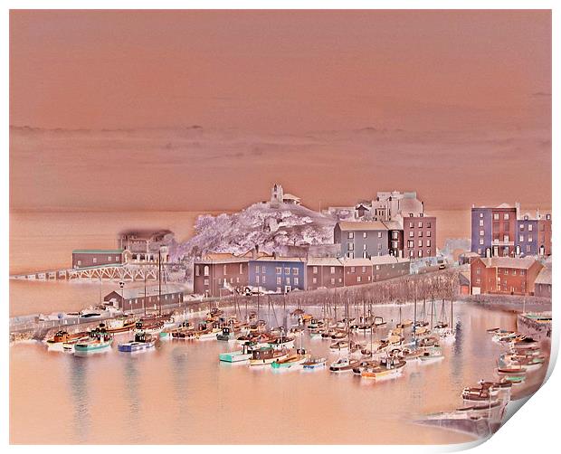 Tenby Lifeboat Station Light-Pembrokeshire-Wales. Print by paulette hurley