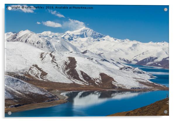  Yamdrok Lake - Tibet Acrylic by colin chalkley