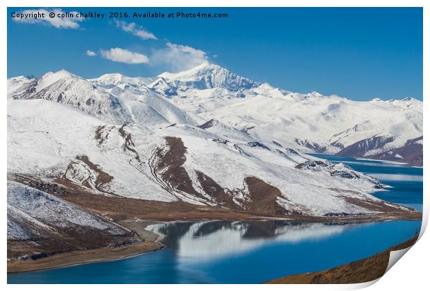  Yamdrok Lake - Tibet Print by colin chalkley