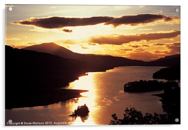 Sunset over Loch Tummel Acrylic by Derek Wallace