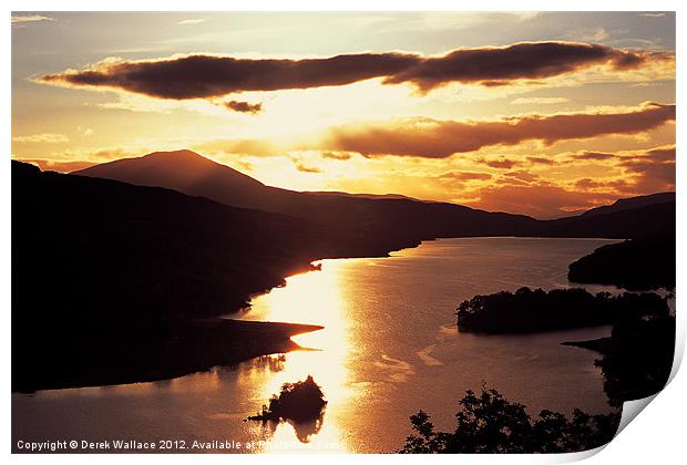 Sunset over Loch Tummel Print by Derek Wallace
