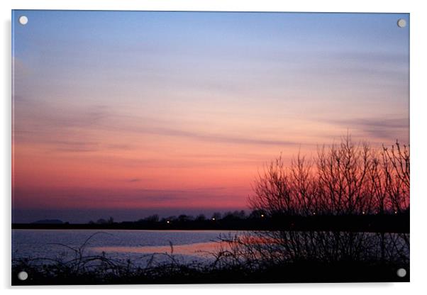 Fishmoor Reservoir at Sunset Acrylic by Peter Elliott 