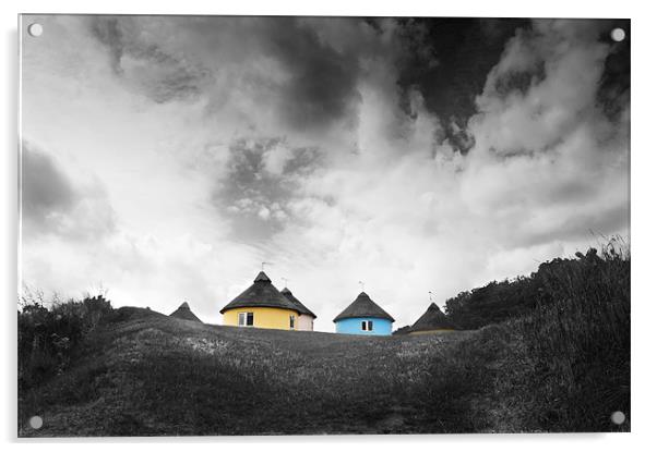 Hermanus Huts at Winterton Acrylic by Stephen Mole