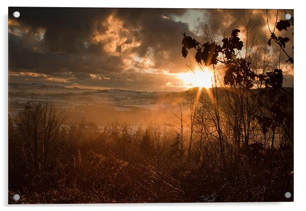 Winter sun over Wales Acrylic by Izzy Standbridge
