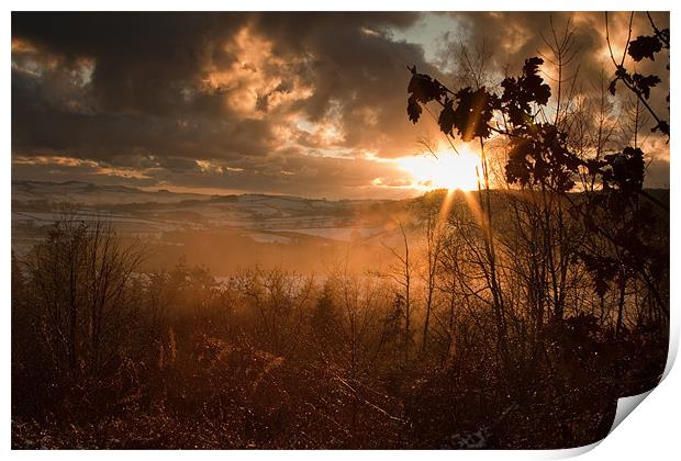 Winter sun over Wales Print by Izzy Standbridge