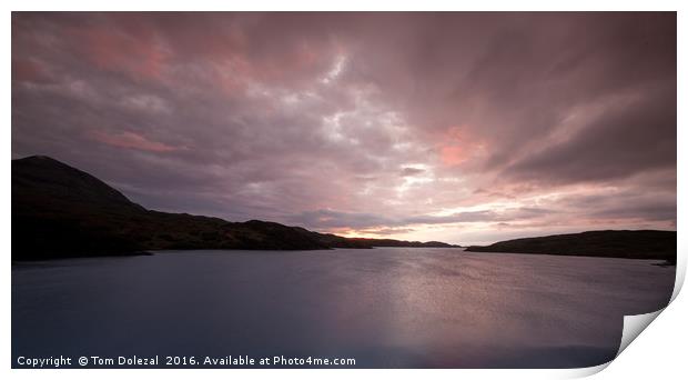 Pink sunset Print by Tom Dolezal