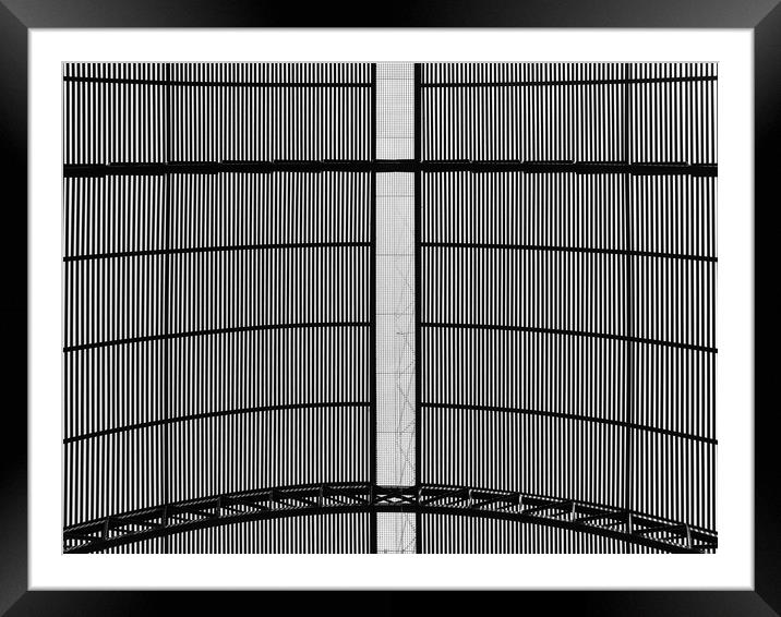 Metal Roof Black And White Abstract Framed Mounted Print by Radu Bercan