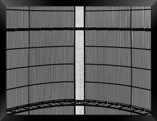 Metal Roof Black And White Abstract Framed Print by Radu Bercan