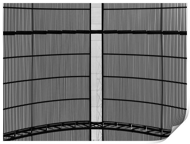 Metal Roof Black And White Abstract Print by Radu Bercan