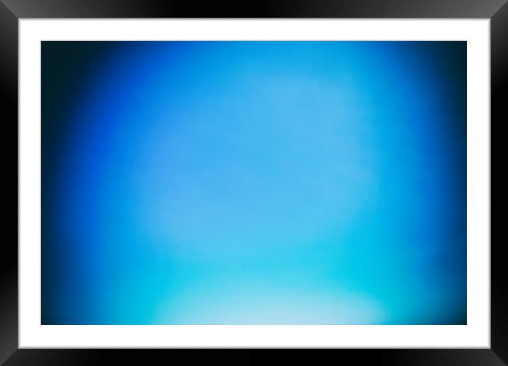 Blue Clear Sky Abstract With Copyspace Framed Mounted Print by Radu Bercan