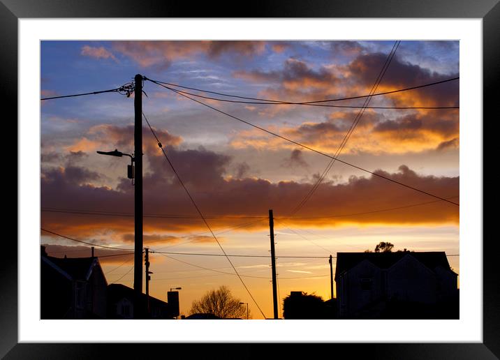 Neighbourhood Sunset Framed Mounted Print by Jackie Davies