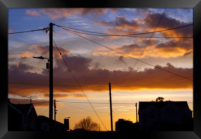 Neighbourhood Sunset Framed Print by Jackie Davies