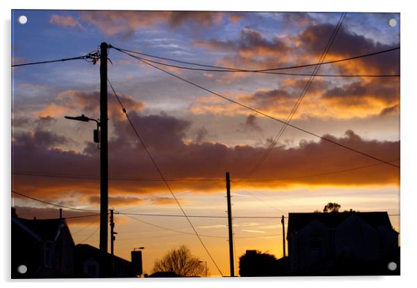 Neighbourhood Sunset Acrylic by Jackie Davies