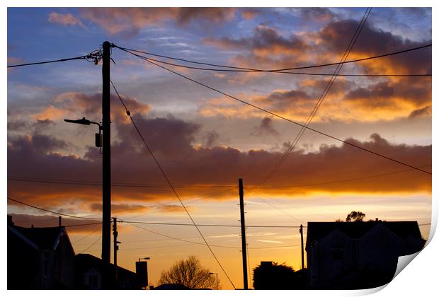 Neighbourhood Sunset Print by Jackie Davies